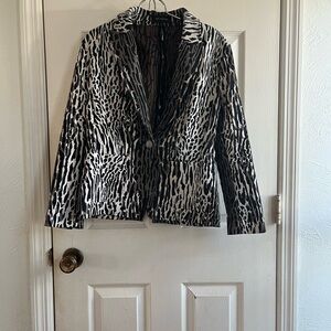 St. John Black and White Patterned Blazer